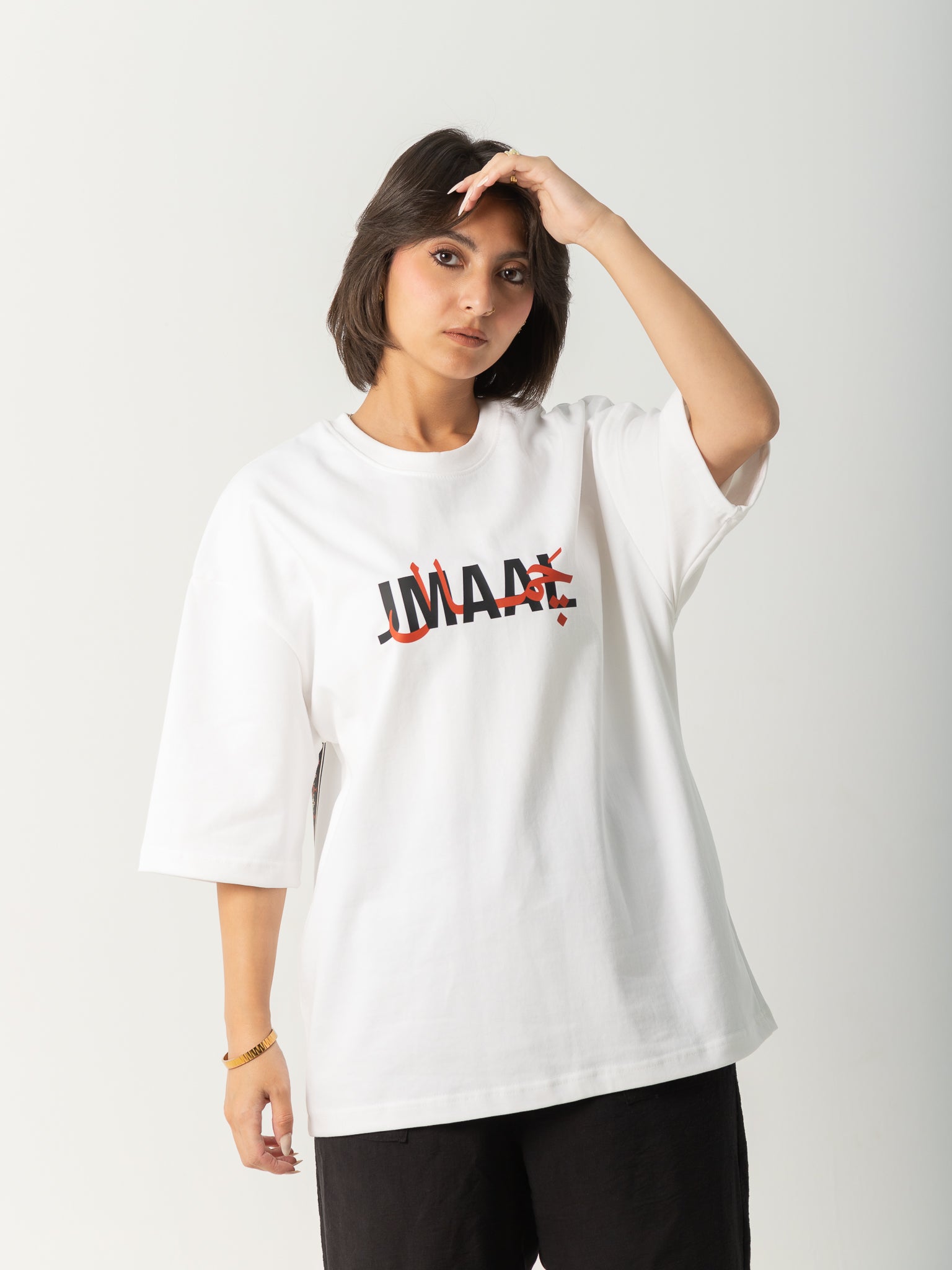 "Kol Shai2" - White - Oversized T-shirt - Women